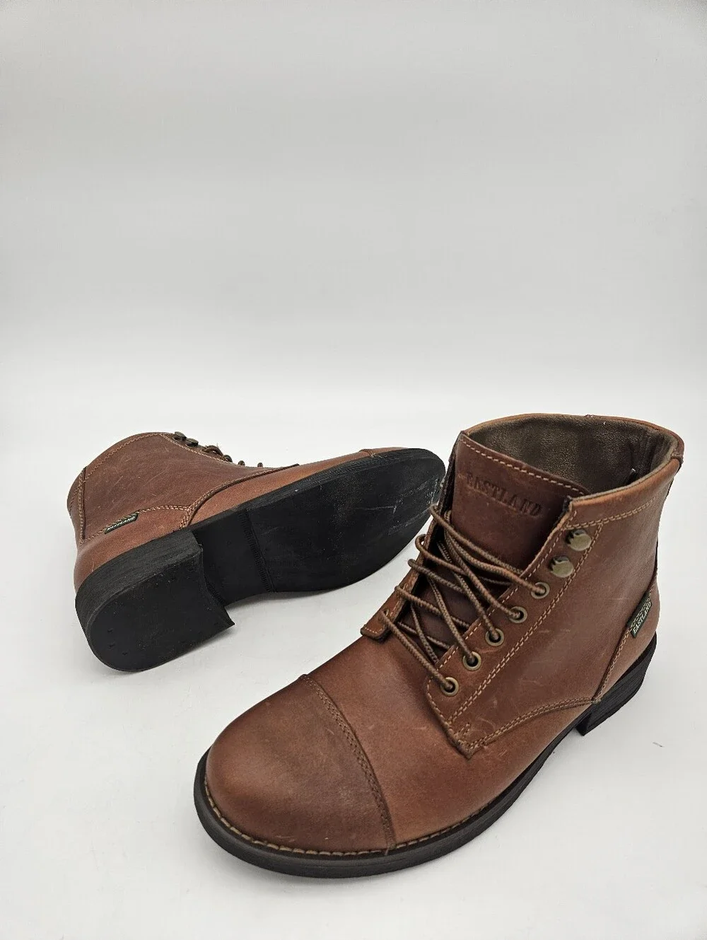 Eastland High Fidelity Boots Mens Brown Leather Ankle Combat Lace Up Size 10D